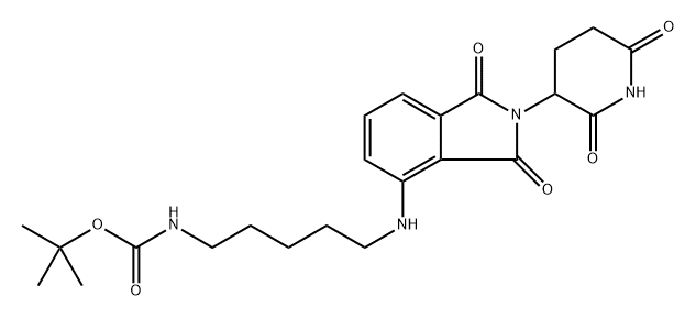 tert-butyl (5-((2-(2,6-dioxopiperidin-3-yl)-1,3-dioxoisoindolin-4-yl)amino)pentyl)carbamate Struktur