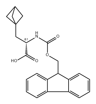 Bicyclo[1.1.1]pentane-1-propanoic acid, α-[[(9H-fluoren-9-ylmethoxy)carbonyl]amino]-, (αS)- Struktur