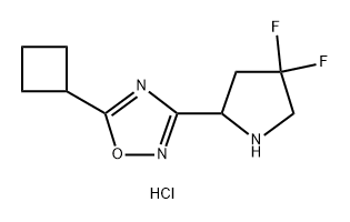 5-Cyclobutyl-3-(4,4-difluoropyrrolidin-2-yl)-1,2,4-oxadiazole hydrochloride Struktur