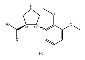 3-?Pyrrolidinecarboxyli?c acid, 4-?(2,?3-?dimethoxyphenyl)?-?, hydrochloride (1:1)?, (3R,?4S)?- Struktur