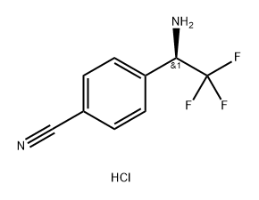 R)-4-(1-amino-2,2,2-trifluoroethyl)benzonitrile hydrochloride Struktur