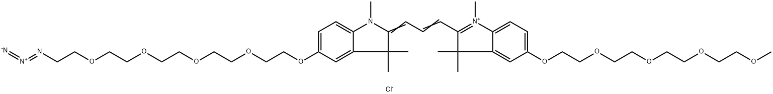 N-methyl-N'-methyl-O-(m-PEG4)-O'-(azide-PEG4)-Cy3 Struktur