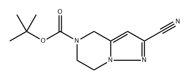 tert-butyl 2-cyano-6,7-dihydropyrazolo[1,5-a]pyrazine-5(4H)-carboxylate Struktur