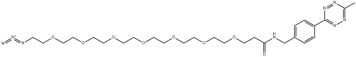 Methyltetrazine-amido-PEG7-azide Struktur