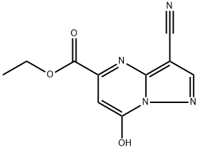 ethyl 3-cyano-7-hydroxypyrazolo[1,5-a]pyrimidine-5-carboxylate Struktur