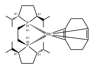 1,2-Bis((2S,5S)-2,5-di-i-propylphospholano)ethane(cyclooctadiene)rhodium(I) tetrafluoroborate Struktur