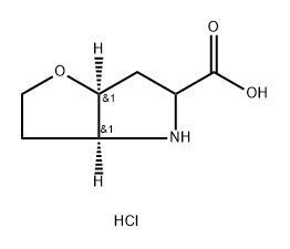 rac-(3aR,6aR)-hexahydro-2H-furo[3,2-b]pyrrole-5-carboxylic acid hydrochloride Struktur