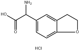 5-Benzofuranacetic acid, α-amino-2,3-dihydro-, hydrochloride (1:1) Struktur