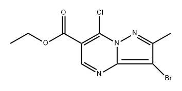 ethyl 3-bromo-7-chloro-2-methylpyrazolo[1,5-a]pyrimidine-6-carboxylate Struktur