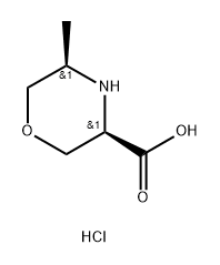 3-Morpholinecarboxylic acid, 5-methyl-,hydrochloride, (3R,5R)- Struktur