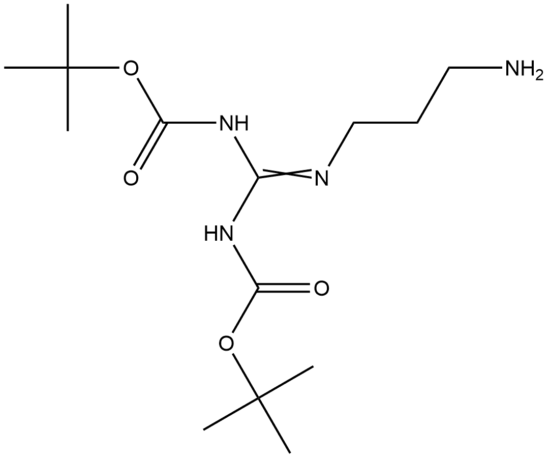 Carbamic acid, N,N'-[(3-aminopropyl)carbonimidoyl]bis-, C,C'-bis(1,1-dimethylethyl) ester Struktur