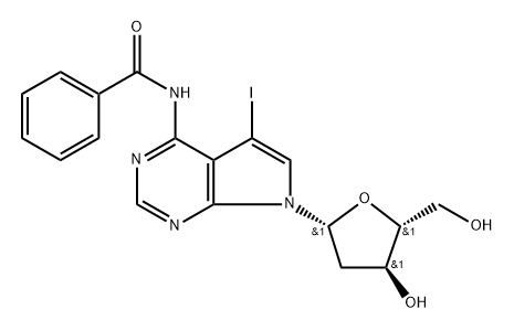 N6-Benzoyl-7-deaza-2'-deoxy-7-iodoadenosine Struktur