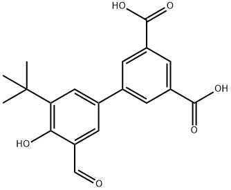 3'-(tert-butyl)-5'-formyl-4'-hydroxy-[1,1'-biphenyl]-3,5-dicarboxylic acid Struktur