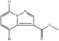 4-溴-7-氯吡唑并[1,5-A]吡啶-3-羧酸甲酯 結(jié)構(gòu)式