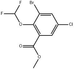 methyl 3-bromo-5-chloro-2-(difluoromethoxy)benzoate Struktur