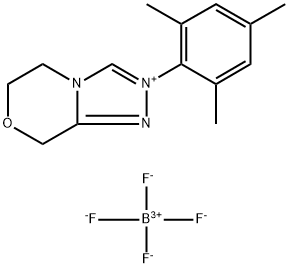 2-Mesityl-5,6-dihydro-8H-[1,2,4]triazolo[3,4-c][1,4]oxazin-2-ium tetrafluoroborate Struktur