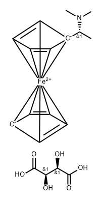 (R)-(-)-N,N-Dimethyl-1-ferrocenylethylamine (L)-tartrate Struktur