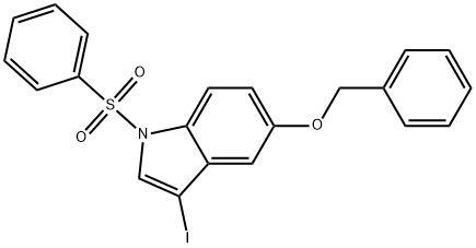 1-(benzenesulfonyl)-5-(benzyloxy)-3-iodo-1H-indole Struktur