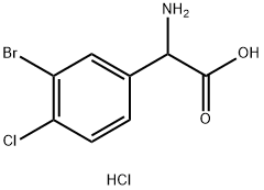 Benzeneacetic acid, α-amino-3-bromo-4-chloro-, hydrochloride (1:1) Struktur