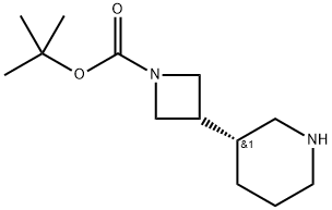 (R)-tert-butyl 3-(piperidin-3-yl)azetidine-1-carboxylate Struktur