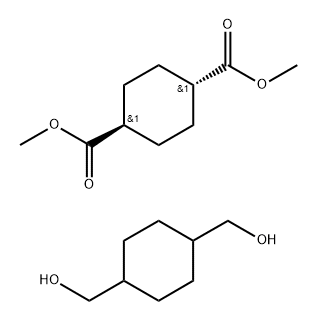 1,4-Cyclohexanedicarboxylic acid, 1,4-dimethyl ester, trans-, polymer with 1,4-cyclohexanedimethanol Struktur