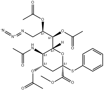 Methyl (Phenyl 5-Acetamido-4,7,8-tri-O-acetyl-9-azido-3,5,9-trideoxy-2-thio-D-glycero-beta-D-galacto-2-nonulopyranosid)onate Struktur