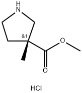 3-Pyrrolidinecarboxylic acid, 3-methyl-, methyl ester, hydrochloride (1:1), (3R)- Struktur