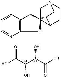 Spiro[1-azabicyclo[2.2.2]octane-3,2'(3'H)-furo[2,3-b]pyridine], (2'R)-, (2S,3S)-2,3-dihydroxybutanedioate (1:1) (9CI) Struktur