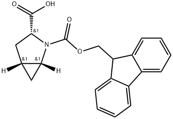 (1R,3R,5R)-2-(((9H-fluoren-9-yl)methoxy)carbonyl)-2-azabicyclo[3.1.0]hexane-3-carboxylic acid Struktur