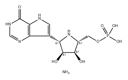 4H-Pyrrolo3,2-dpyrimidin-4-one, 7-(2S,3S,4R,5R)-3,4-dihydroxy-5-(phosphonooxy)methyl-2-pyrrolidinyl-1,5-dihydro-, diammonium salt Struktur