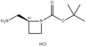 1-Azetidinecarboxylic acid, 2-(aminomethyl)-, 1,1-dimethylethyl ester, hydrochloride (1:1), (2S)- Struktur