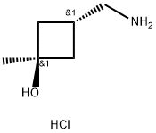 trans-3-hydroxy-3-methylcyclobutane-1-methamine hydrochloride Struktur