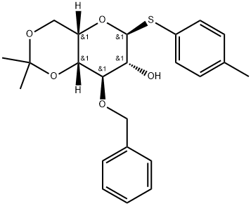 α-L-Idopyranoside, 4-methylphenyl 4,6-O-(1-methylethylidene)-3-O-(phenylmethyl)-1-thio- Struktur