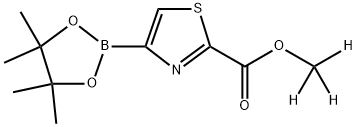 2-Thiazolecarboxylic acid, 4-(4,4,5,5-tetramethyl-1,3,2-dioxaborolan-2-yl)-, methyl-d3 ester Struktur