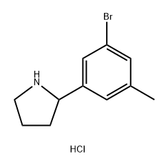 2-(3-BROMO-5-METHYLPHENYL)PYRROLIDINE HYDROCHLORIDE Struktur