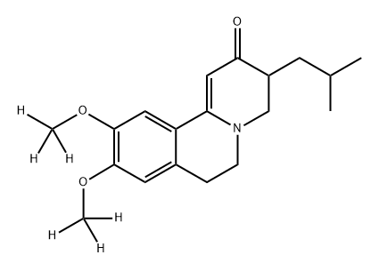 2H-Benzo[a]quinolizin-2-one, 3,4,6,7-tetrahydro-9,10-di(methoxy-d3)-3-(2-methylpropyl)- Struktur