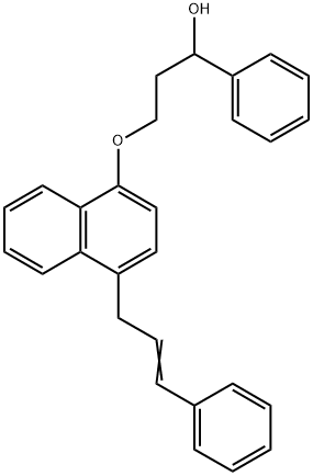 Benzenemethanol, α-[2-[[4-(3-phenyl-2-propen-1-yl)-1-naphthalenyl]oxy]ethyl]- Struktur