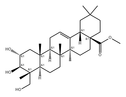 2α,3β,23-Trihydroxyoleana-12-ene-28-oic acid methyl ester Struktur