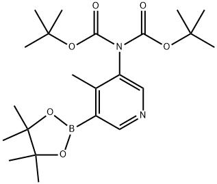 Imidodicarbonic acid, 2-[4-methyl-5-(4,4,5,5-tetramethyl-1,3,2-dioxaborolan-2-yl)-3-pyridinyl]-, 1,3-bis(1,1-dimethylethyl) ester Struktur