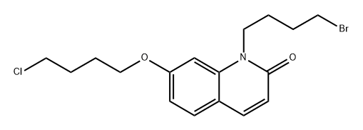 1-(4-bromobutyl)-7-(4-chlorobutoxy) quinolin-2(1H)-one Struktur