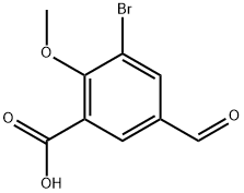 3-Bromo-5-formyl-2-methoxy-benzoic acid Struktur