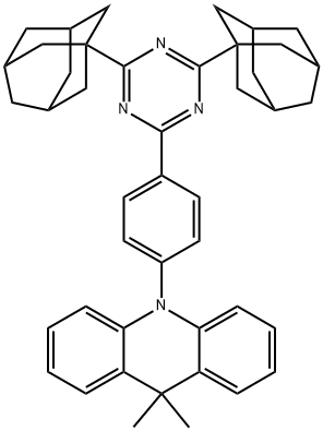 10-[4-[4,6-Di(adamantan-1-yl)-1,3,5-triazin-2-yl]phenyl]-9,9-dimethyl-9,10-dihydroacridine Struktur