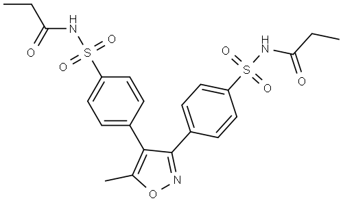 N,N'-((5-methylisoxazole-3,4-diyl)bis(4,1-phenylenesulfonyl)) dipropionamide Struktur