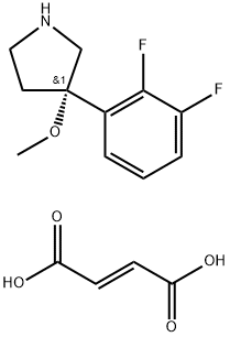 Pyrrolidine, 3-(2,3-difluorophenyl)-3-methoxy-, (3S)-, (2E)-2-butenedioate (1:1) Struktur