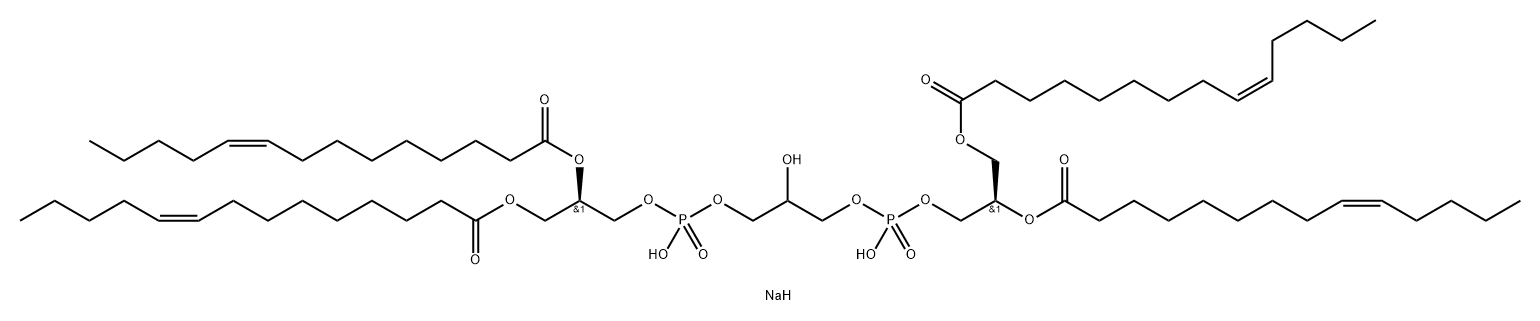 9-Tetradecenoic acid, 1,1',1'',1'''-[(2R,14R)-5,8,11-trihydroxy-5,11-dioxido-4,6,10,12-tetraoxa-5,11-diophosphapentadecane-1,2,14,15-tetrayl] ester, sodium salt (1:2), (9Z,9'Z,9''Z,9'''Z)- Struktur