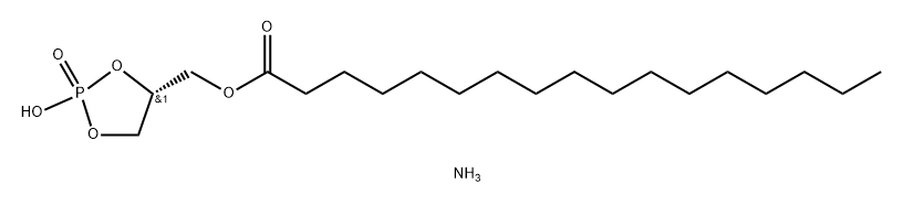 Heptadecanoic acid, [(4R)-2-hydroxy-2-oxido-1,3,2-dioxaphospholan-4-yl]methyl ester, ammonium salt (1:1) Struktur