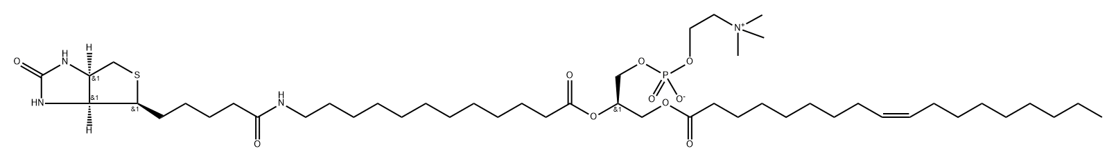 3,5,8-Trioxa-21-aza-4-phosphahexacosan-1-aminium, 26-[(3aS,4S,6aR)-hexahydro-2-oxo-1H-thieno[3,4-d]imidazol-4-yl]-4-hydroxy-N,N,N-trimethyl-9,22-dioxo-7-[[[(9Z)-1-oxo-9-octadecen-1-yl]oxy]methyl]-, inner salt, 4-oxide, (7R)- Struktur