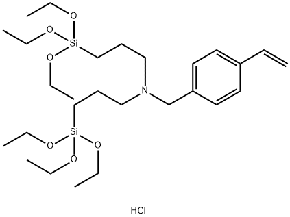 4-ethenyl-N,N-bis[3-(triethoxysilyl)propyl]benzenemethanamine, hydrochloride (1:1) Struktur