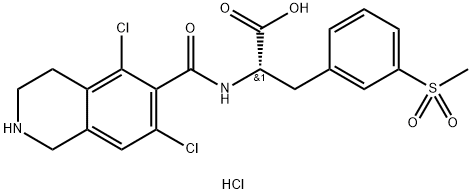 L-Phenylalanine, N-[(5,7-dichloro-1,2,3,4-tetrahydro-6-isoquinolinyl)carbonyl]-3-(methylsulfonyl)-, hydrochloride (1:1) Struktur