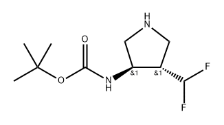 tert-butyl N-[(3R,4S)-4-(difluoromethyl)pyrrolidin-3-yl]carbamate Struktur